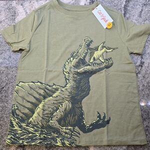 Cat & Jack Boys Graphic T Shirt - Dinosaur And Shark Green Size M 8